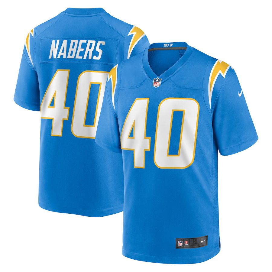 Men Los Angeles Chargers 40 Gabe Nabers Nike Powder Blue Team Game NFL Jersey
